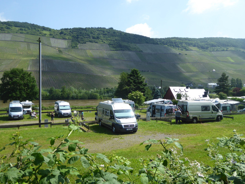 The glorious camper stop in the village of Wehlen