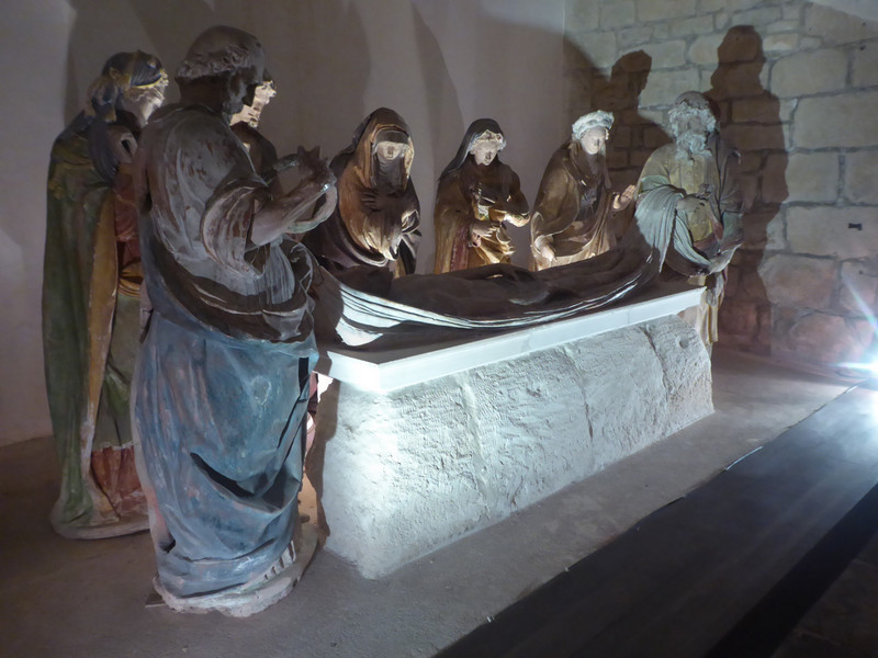 A superb 14th century terracotta sculpture of Christ lying in the tomb was in the town church