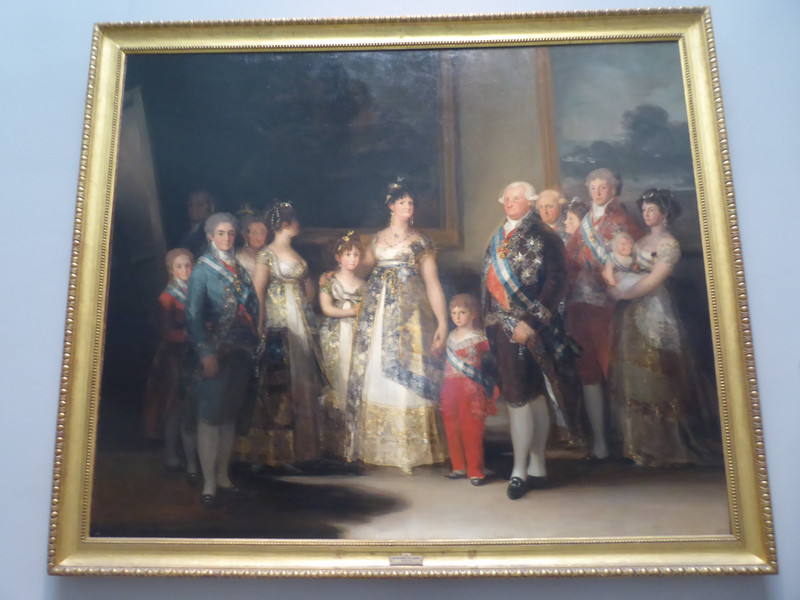The family of Carlos IV by Goya. The man in the back left is a self portrait