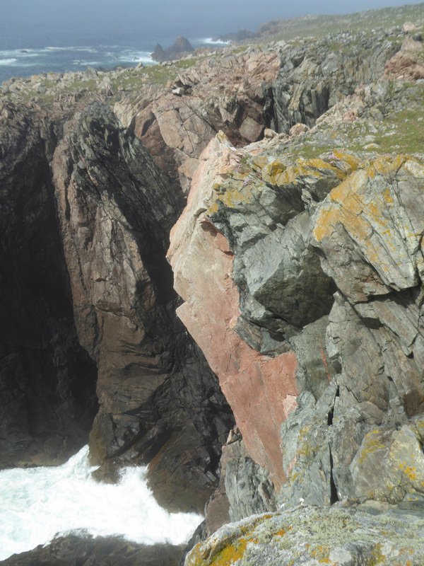 The sun came out to show this gash in the cliffs at its best