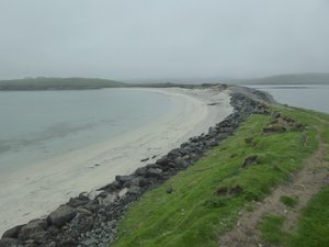 Kettla Ness is connected to the rest of the island by a narrow causeway