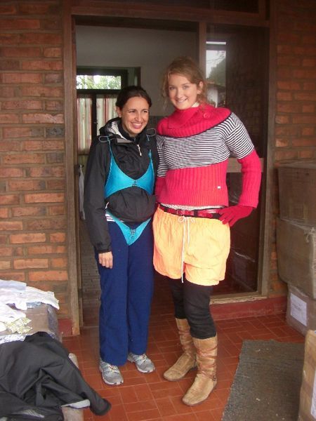 Helen and Sinead modelling some nice items