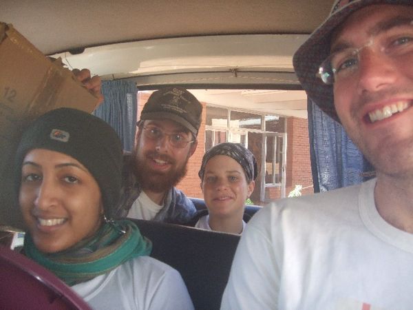 Riecha, Jon, Samantha and I on our way to the village