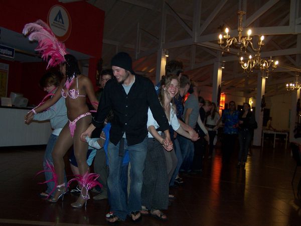 shane "trying" to dance with the brazilian goddess