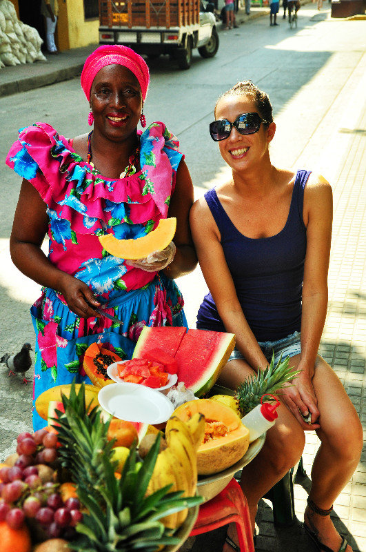Teri and the Fruit Lady - we loved her...