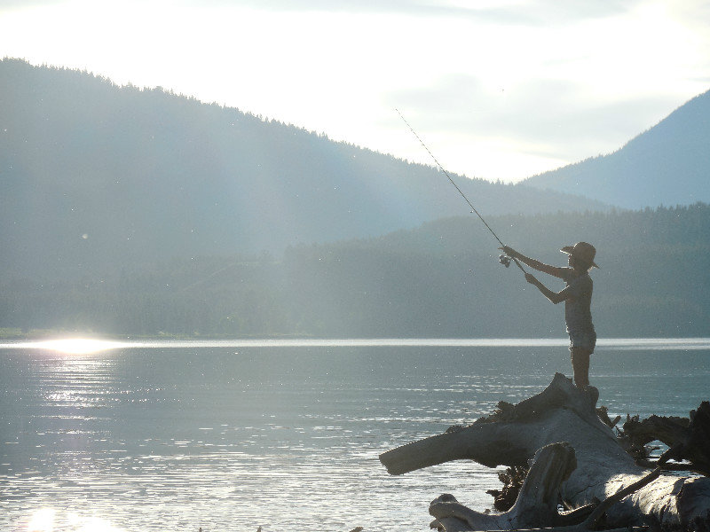 Teri fishing in Teton
