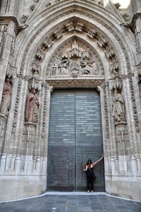 Ally Ringing the Cathedral Doorbell