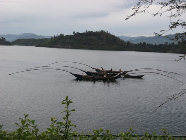 Odd looking fishing boats on Lake Kivu 1