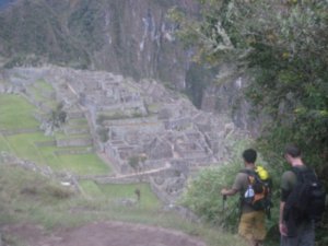 Juan and Andrew walking towards Machu Picchu