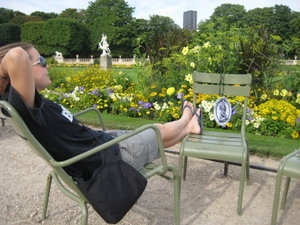 Chris and I having a rest in the Luxemburg Gardens