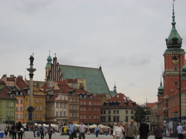 Warsaw castle on the right