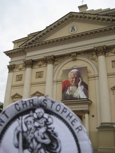 Lucky Chris has got the pope watching over him...