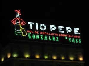 Madrid billboard at night