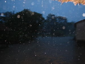 Amazon village rain