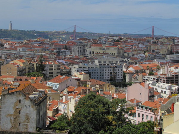 Alfama, view over old Lisbon city