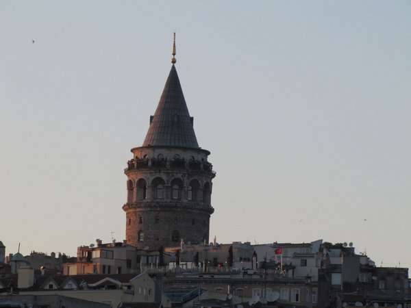 Istanbul Galata Tower across Bosphorous