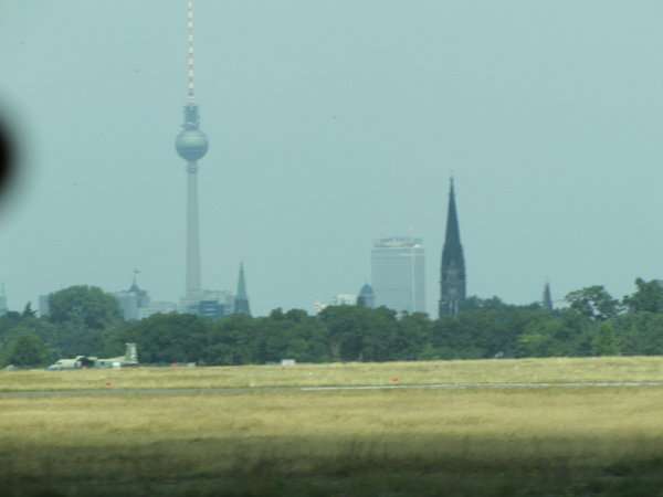 Berlin one of 3 airfields with TV tower and plane