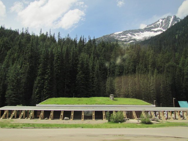 Glacier NP Info centre with grassy roof