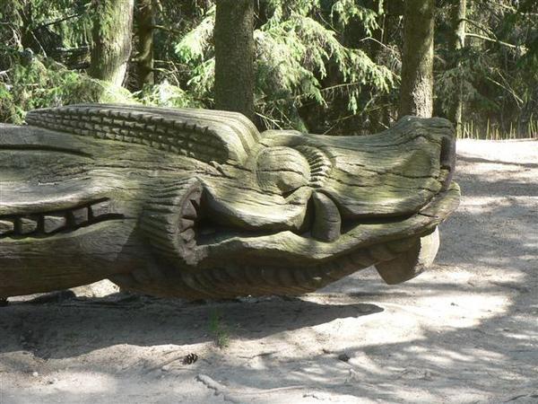 Wood carving; Serpent Dragon
