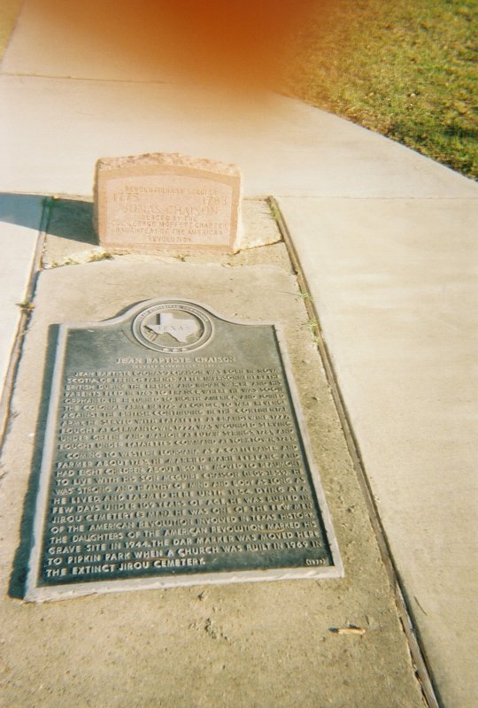Grave marker of local hero.