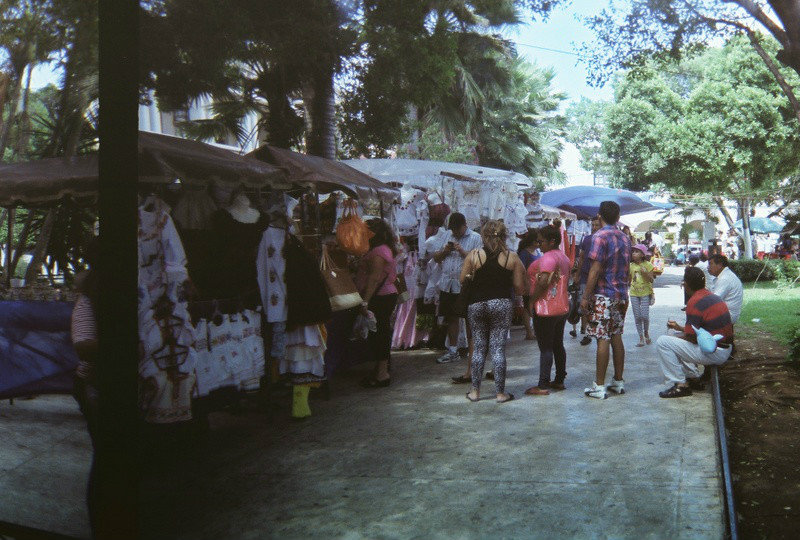 People at vendors' in the park.