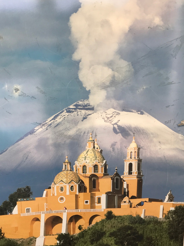 Santuario de Nuestra Senora de los Remedios& Volcano Popicatepetl