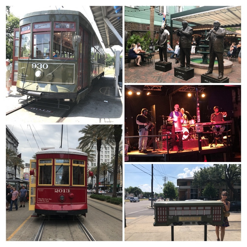 New Orleans streetcars  and music, perfect. 