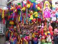Colourful pinatas stall