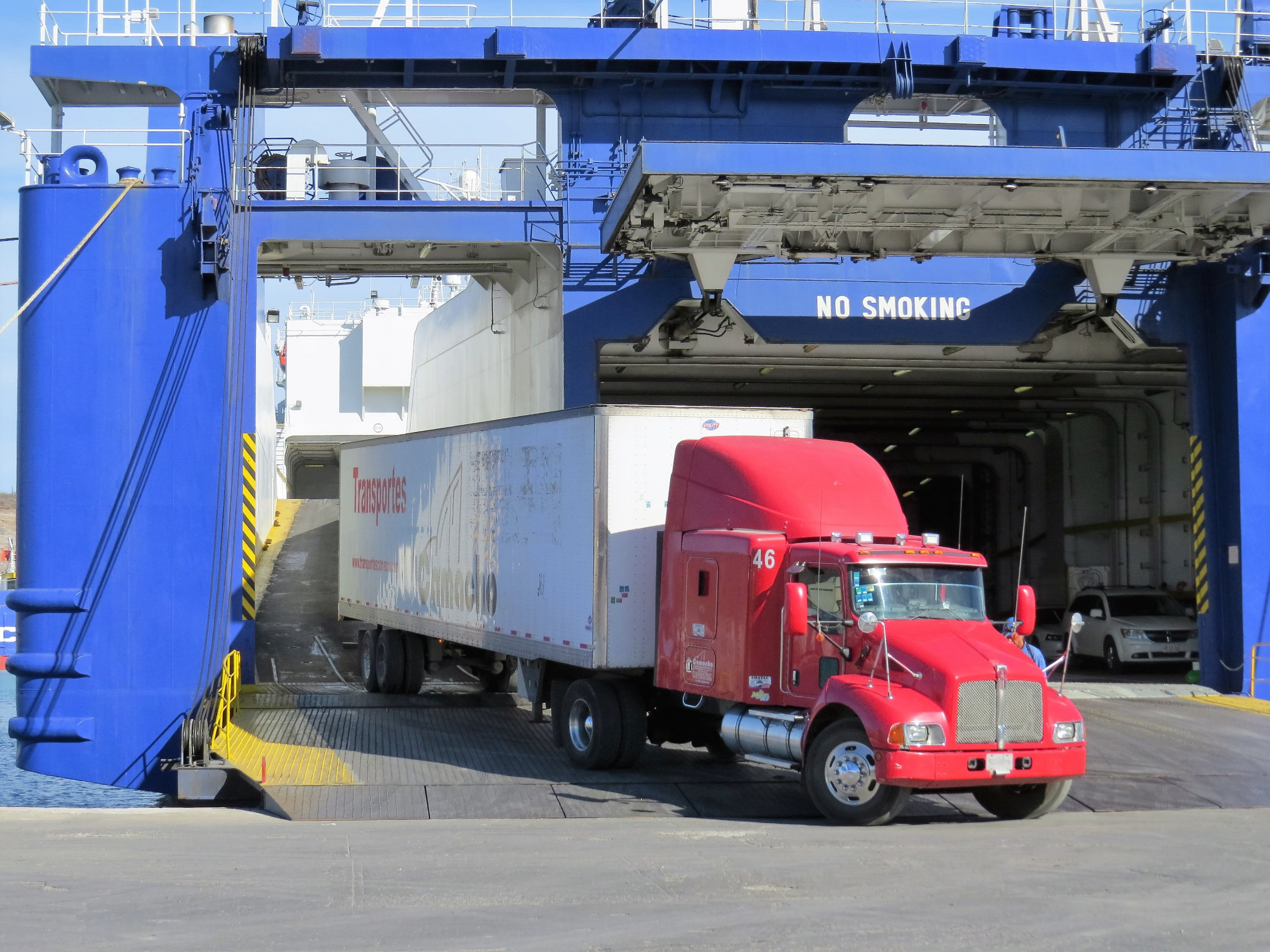 Truck reversing onto Ferry | Photo