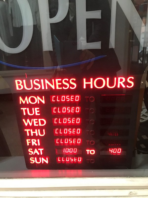Extensive Alaskan opening hours. 