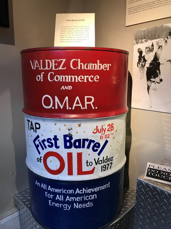 Valdez, first barrel of oil. 