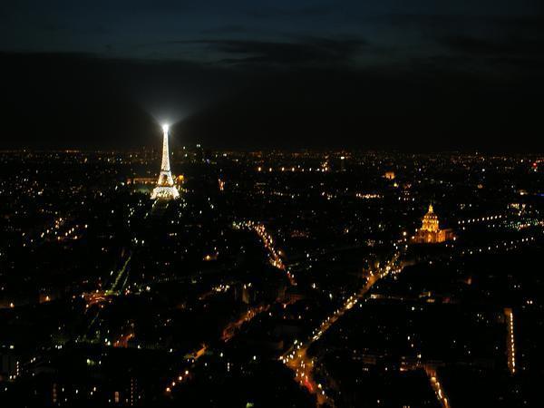 Eiffel Tower at night, taken from Tour Montparnasse 