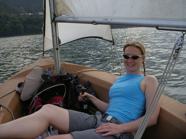 Life's tough - Sailing on lake Phewa - Pokhara