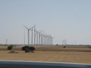 Wind generators along the road between Madrid and Valencia