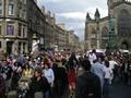 The crowded Royal Mile during Edinburgh Festival