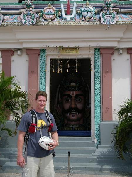 Justin and Steed at the Indian Temple