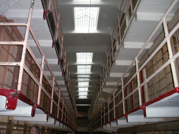 The cell block in Alcatraz