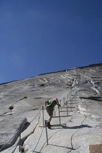 The very steep climb up Half Dome