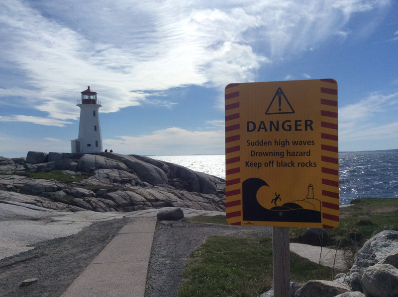 Peggy's Cove Danger sign