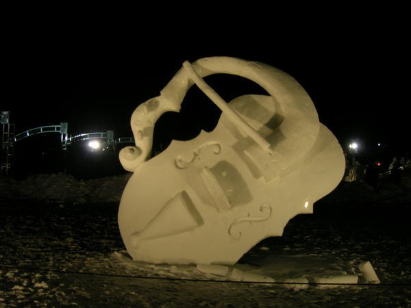 Violin Snow Sculpture