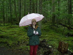 Kristy in the Rain in some Forest