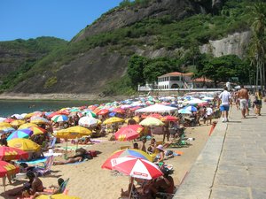 Urca Beach umbrellas