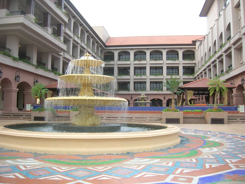fountains in courtyard
