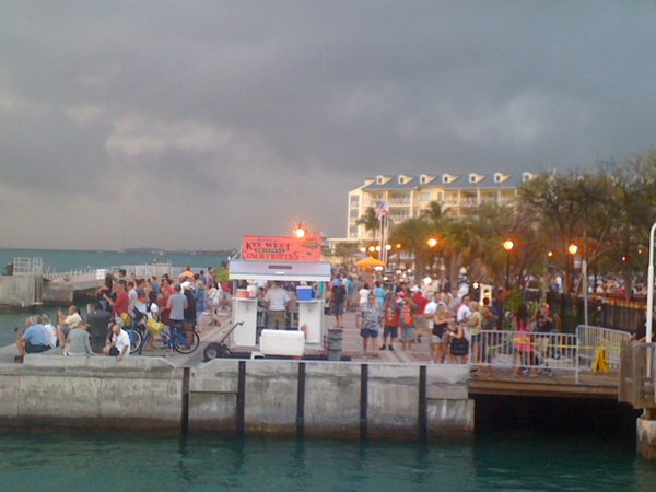 Mallory Square with storm clouds