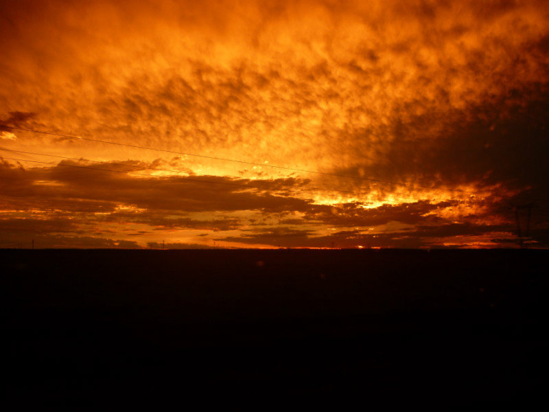 Pampas Sunset, on bus to Rosario