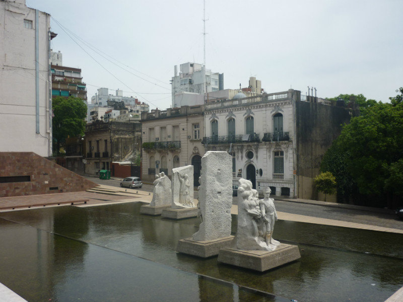 Statues in water