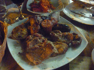 Meat platter after eating