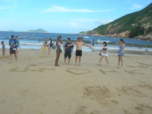 U of T Loves HK, at Shek O Beach