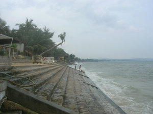 Beach at high tide