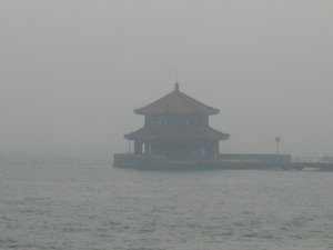 Zhanqiao Pier in Smog